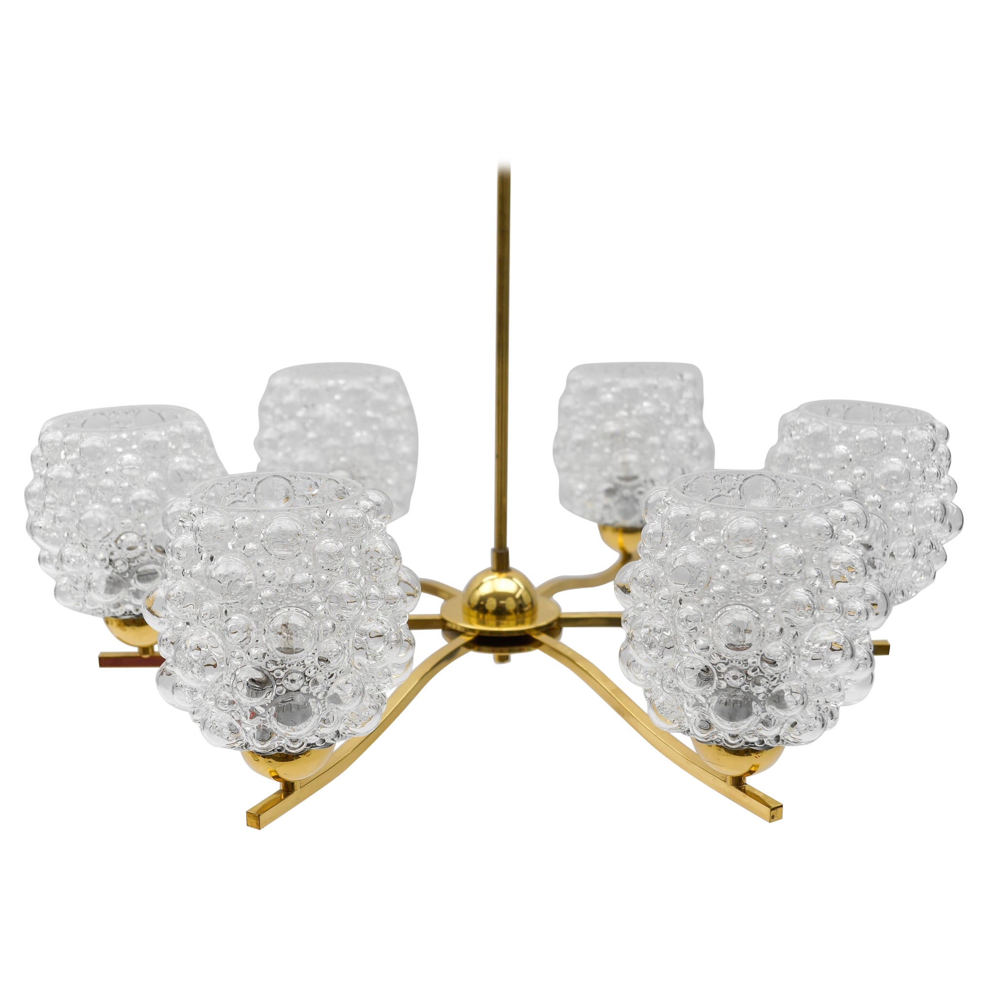 Elegant Bubble Glass Ceiling Lamp by Helena Tynell, Germany 1960s