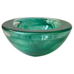 Green Atoll Art Glass Bowl by Anna Ehrner for Kosta Boda, 1980s