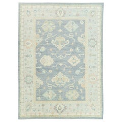 Handwoven Wool Turkish Oushak Rug 9'x 12'4"