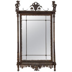 Vintage Renaissance Revival Style Cast Iron Mirror
