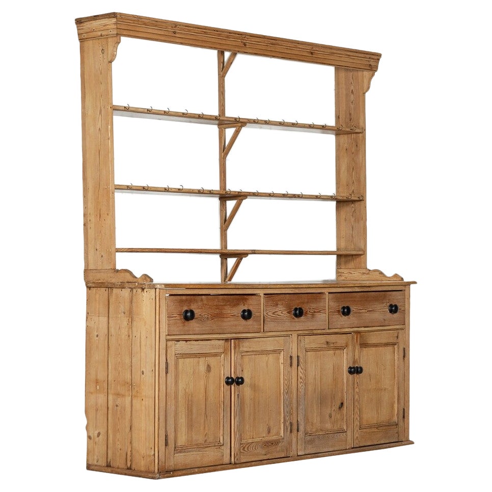 Large 19thC English Pine Dresser For Sale