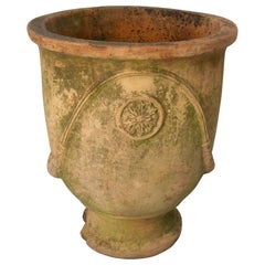 Französische Terrakotta-Terrakotta-Vase, große Vase, Pflanzgefäß, Anduze-Stil, Garten, 20. Jahrhundert
