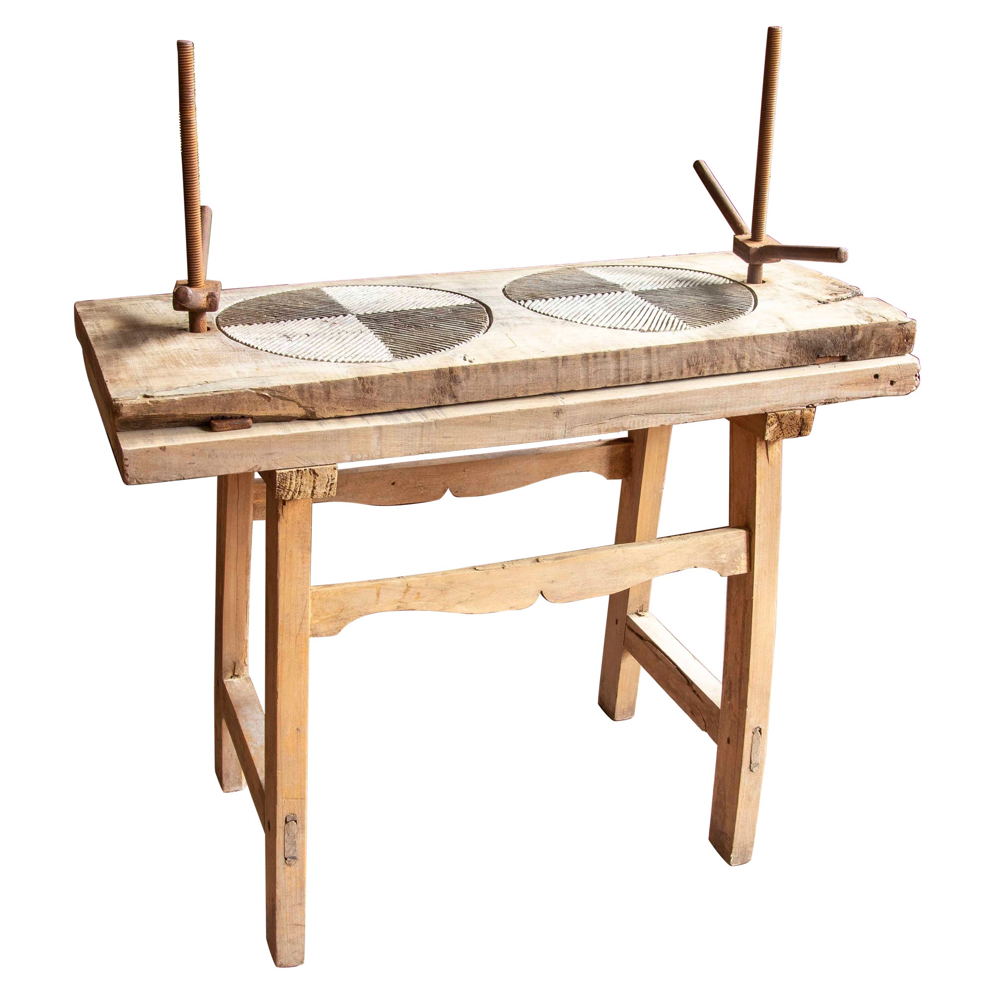 Spanish Wooden Press for Cheese Making For Sale
