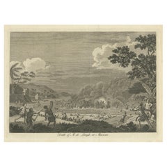 Antique The Death of Commander Fleuriot de Langle and His Men at Maouna, Samoa, 1797