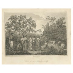 Rhythms of the Pacific: A Communal Dance in Tonga, Kupferstich veröffentlicht 1812