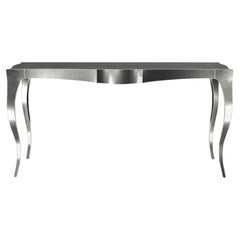 Louise Console Art Deco Card and Tea Tables Smooth White Bronze by Paul Mathieu