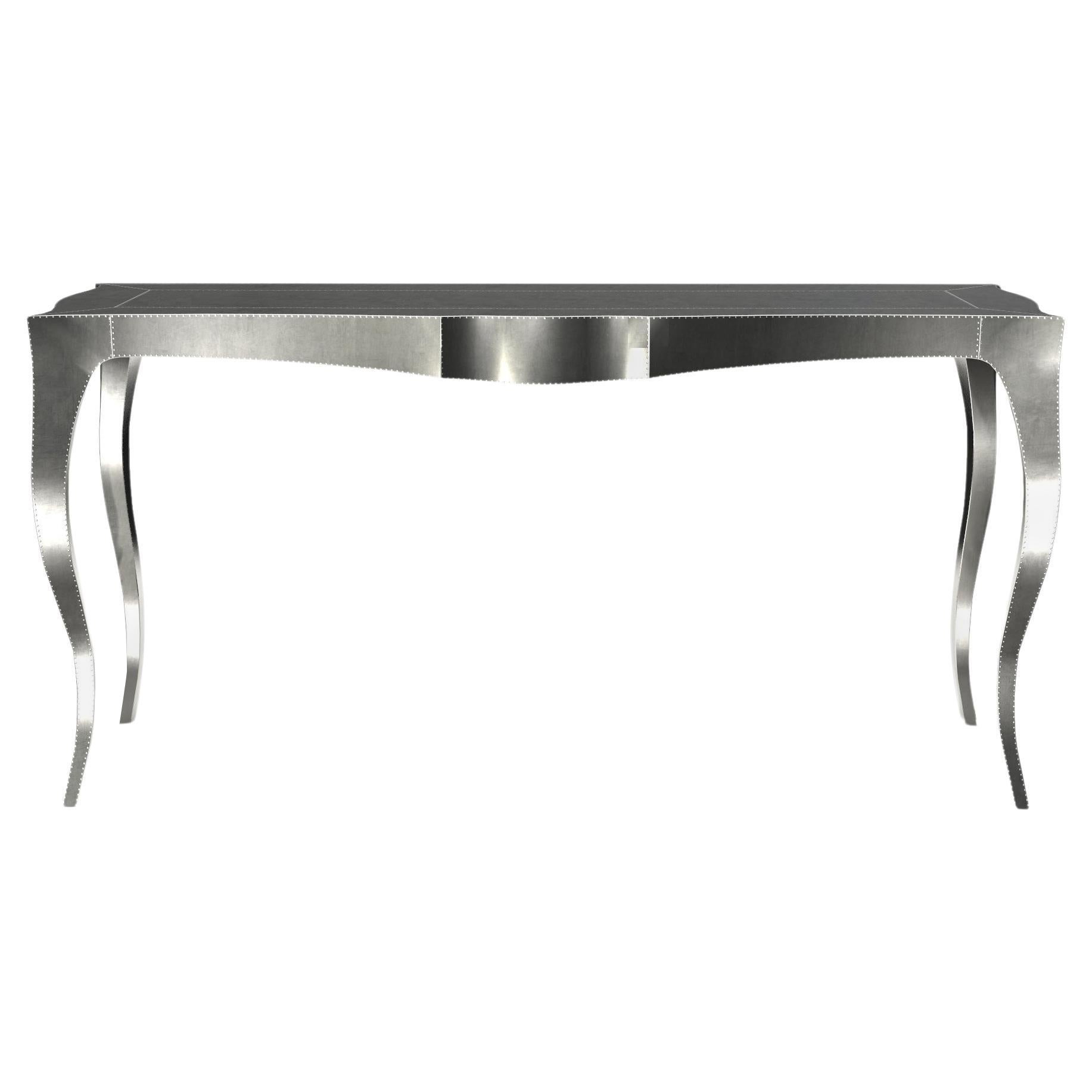 Louise Console Art Deco Center Tables Smooth White Bronze by Paul Mathieu