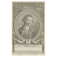 1786 graviertes Porträt von Kapitän James Cook von M. Thornton