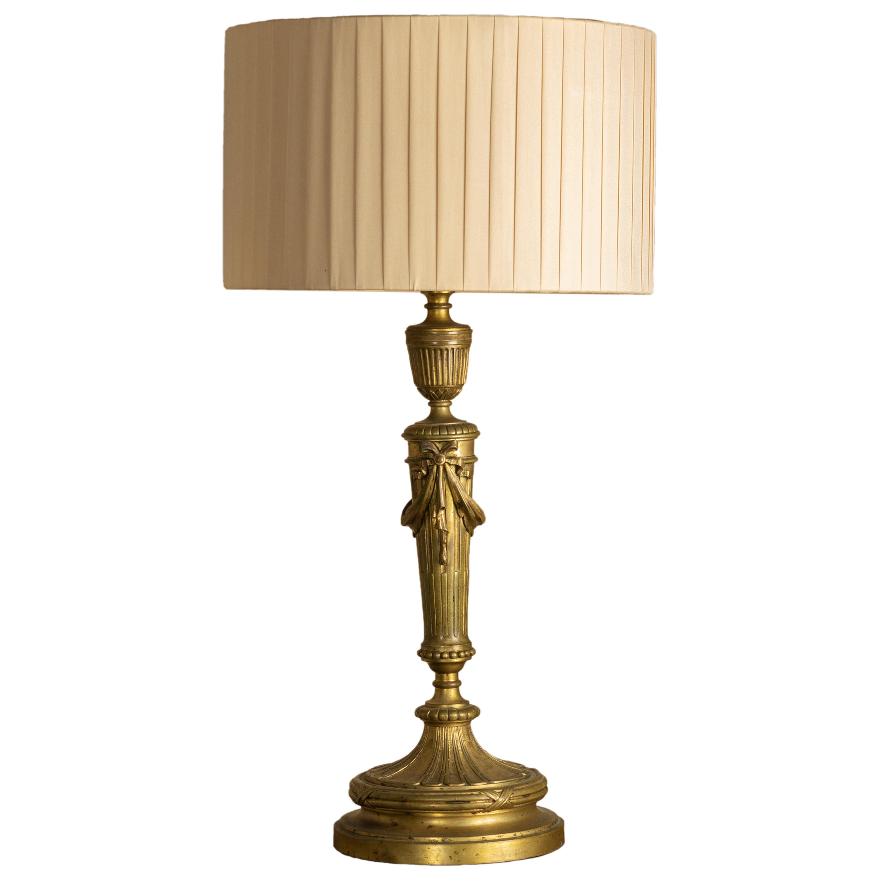 Bronze Candlestick Table Lamp Napoleon III, Late 19th Century For Sale