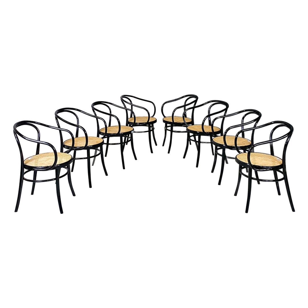 Chaises modèle 209 en hêtre et paille par Michael Thonet pour Radomsko, 1970