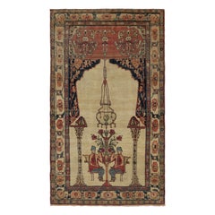 Antique Persian Kerman Lavar Rug in Beige with Pictorials, from Rug & Kilim