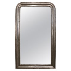 French 19th Century Louis-Philippe Silver-Leaf Mirror