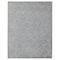 Keivan Woven Arts Hi-Low pile in Moroccan Design with  Light Blue 