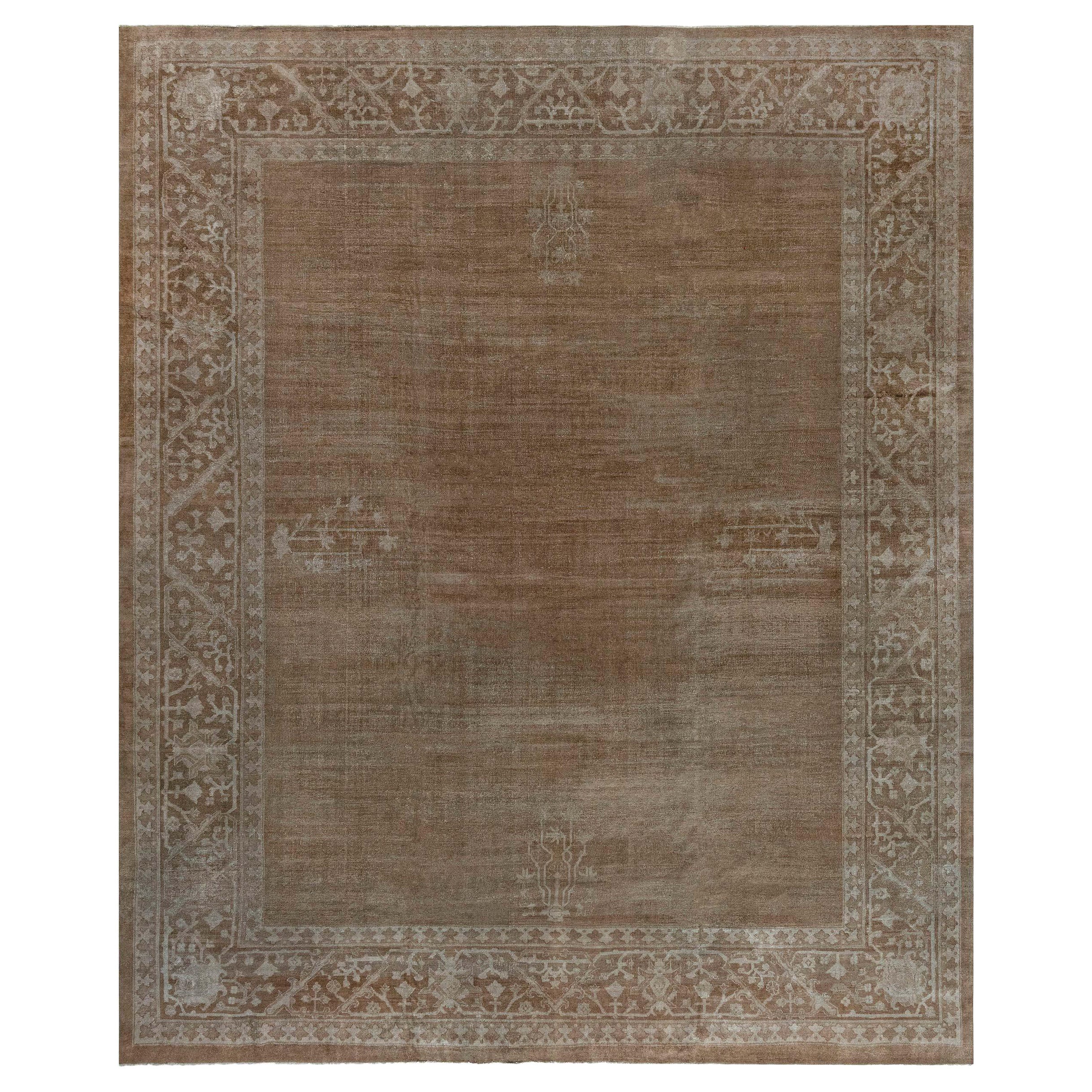 Authentischer indischer Amritsar-Teppich aus abstrakter Wolle im Angebot