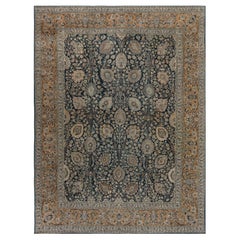 Authentischer persischer Botanischer Teppich aus Täbris aus dem 19.