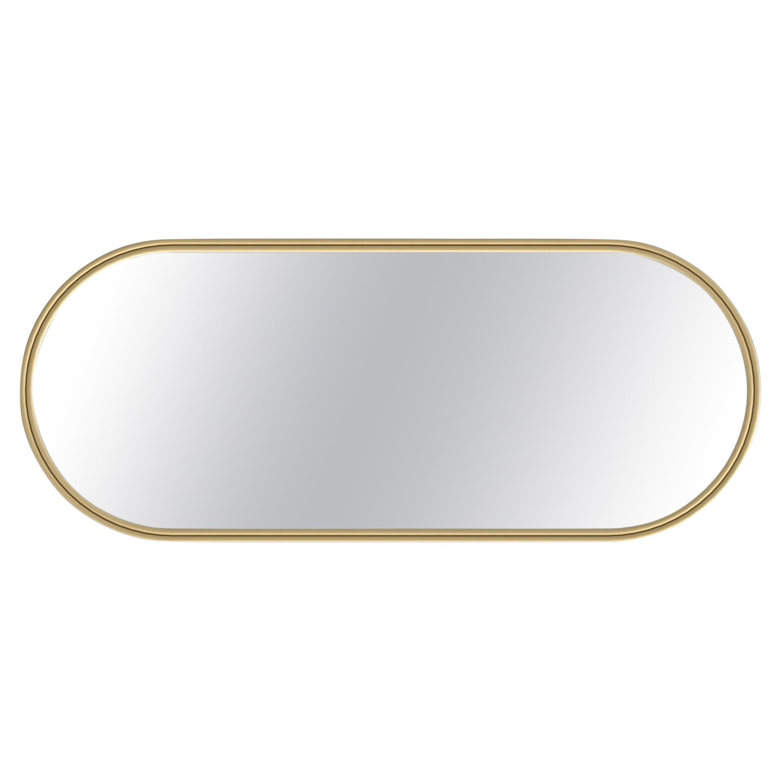 Modern MIO Wall Mirror, Brushed Brass, Handmade in Portugal by Greenapple For Sale