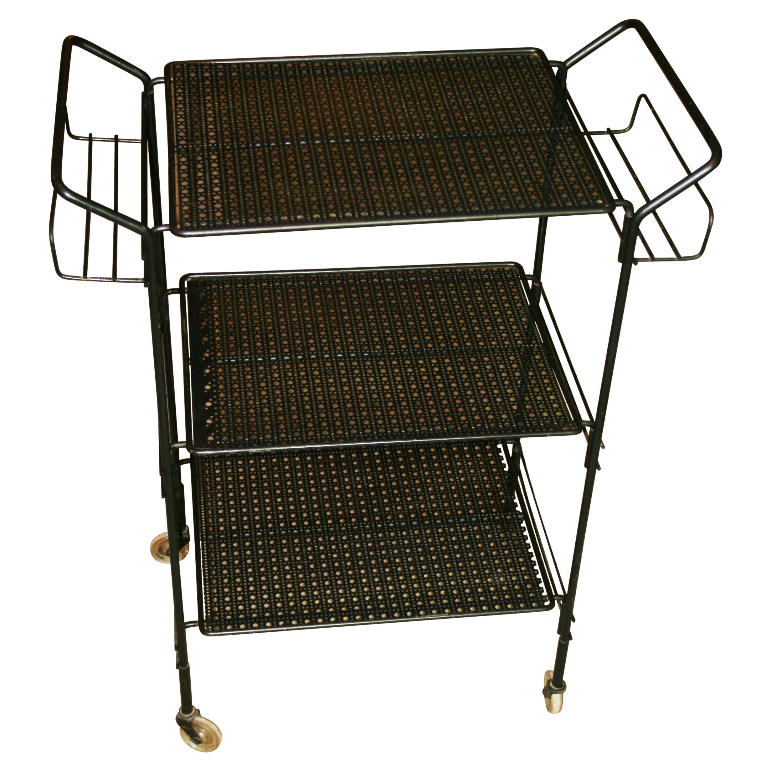 French Mathieu Mategot Style Serving Cart 1960's For Sale