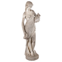 Statua da giardino di donna in piedi con brocche di vino, Danimarca, 1920-40 circa