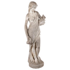 Gartenstatuette einer stehenden Frau mit Weinkrügen, Dänemark um 1920-40