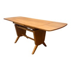 Bureau ou table ajustable long et étroit danois des années 1950 par Max Bohme Fabrikant