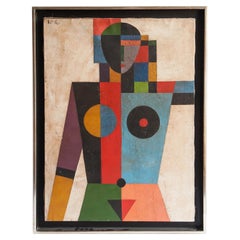 Vintage Suprematism Woman Painting Ukraine