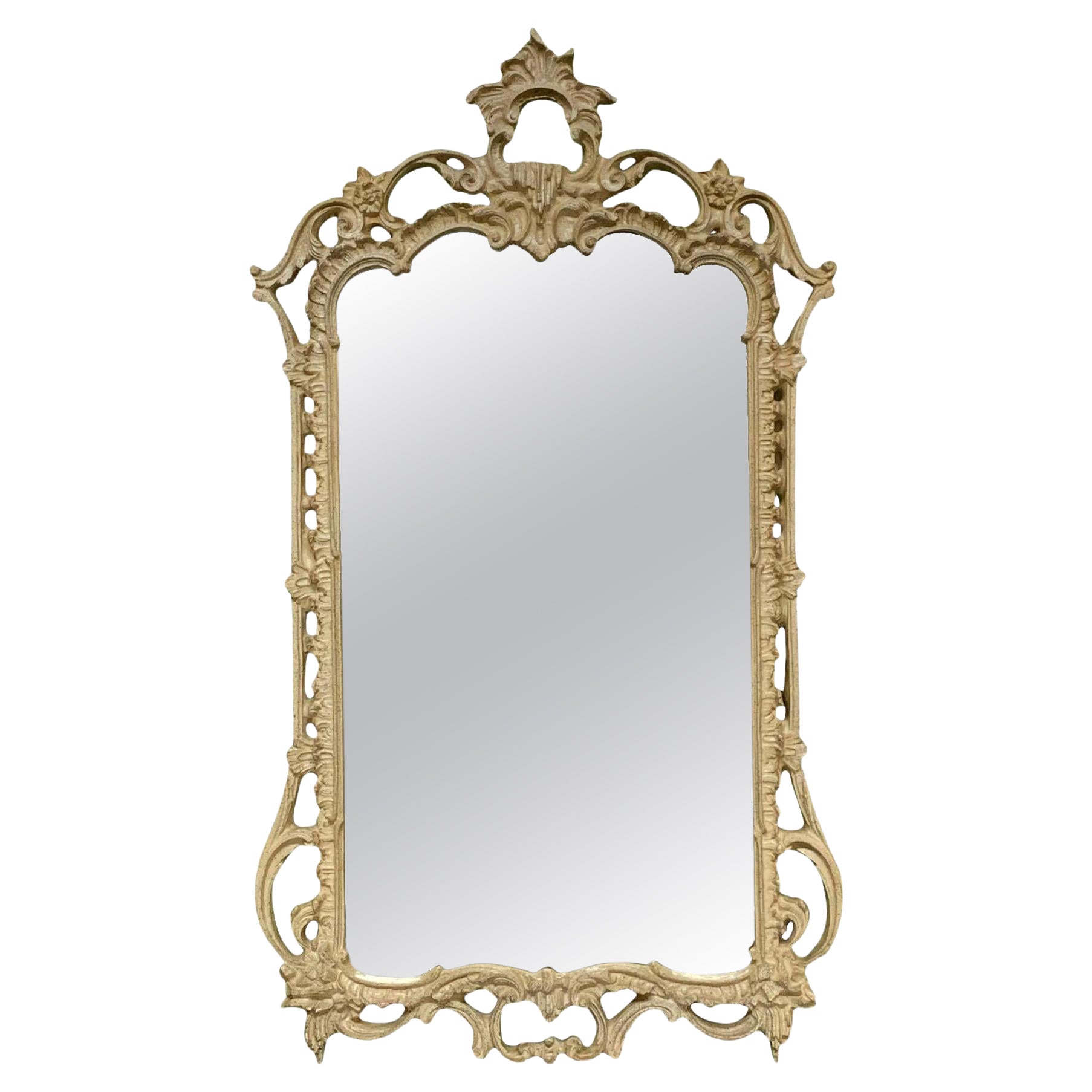 1980s French Rococo Style Baroque Wall Mirror For Sale