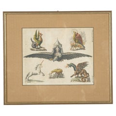 Mythos and Majesty : une tapisserie de légendes héraldiques gravée et encadrée, vers 1801