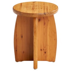 Swedish Designer, Stool, Pine, Sweden, 1970s