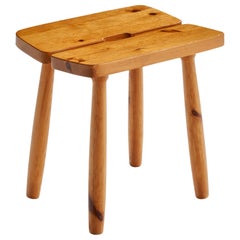 Swedish Designer, Stool, Pine, Sweden, 1970s