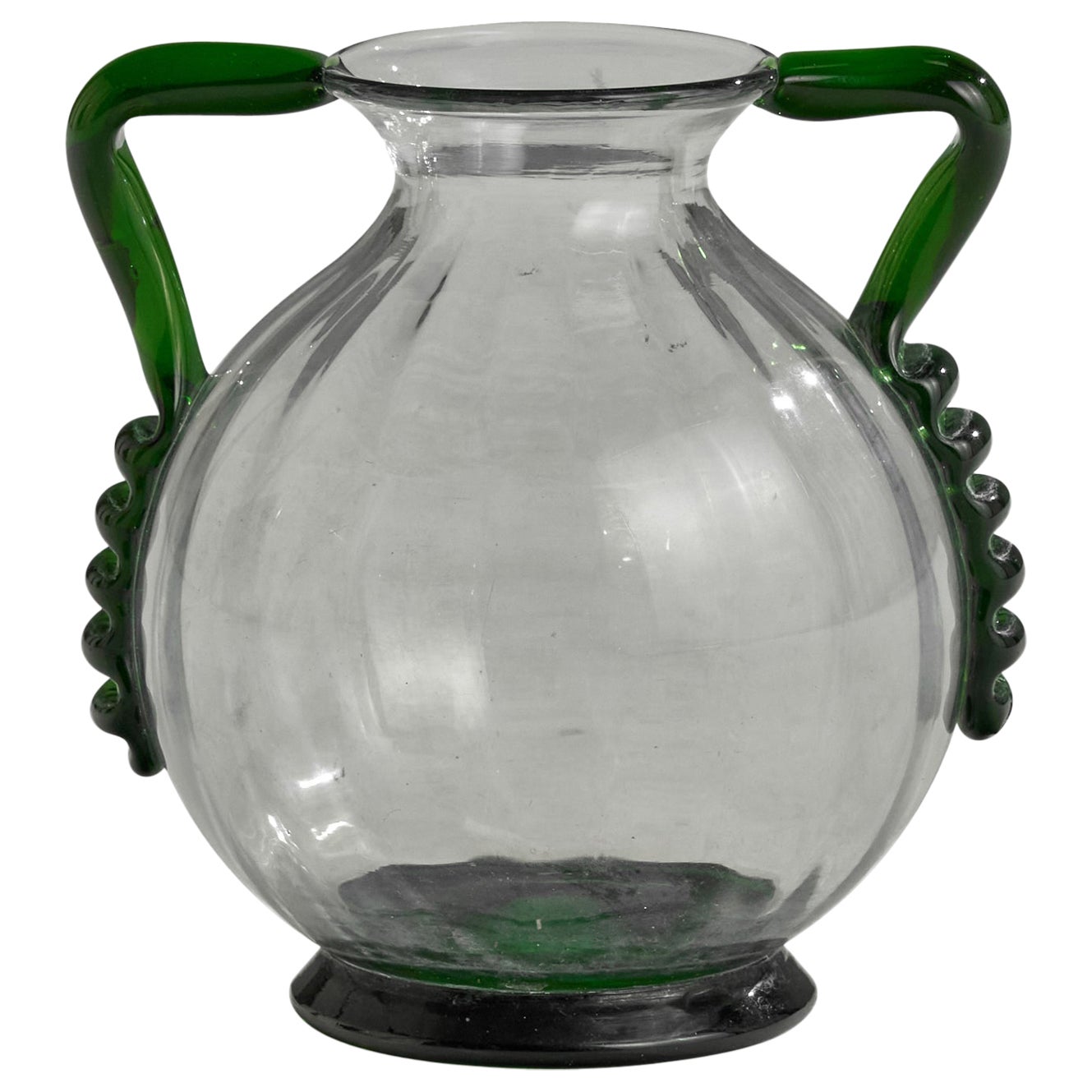 Johansfors Glasbruk, Vase, geblasenes Glas, Schweden, 1940er Jahre im Angebot