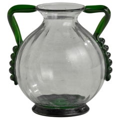 Johansfors Glasbruk, Vase, Blown Glass, Sweden, 1940s