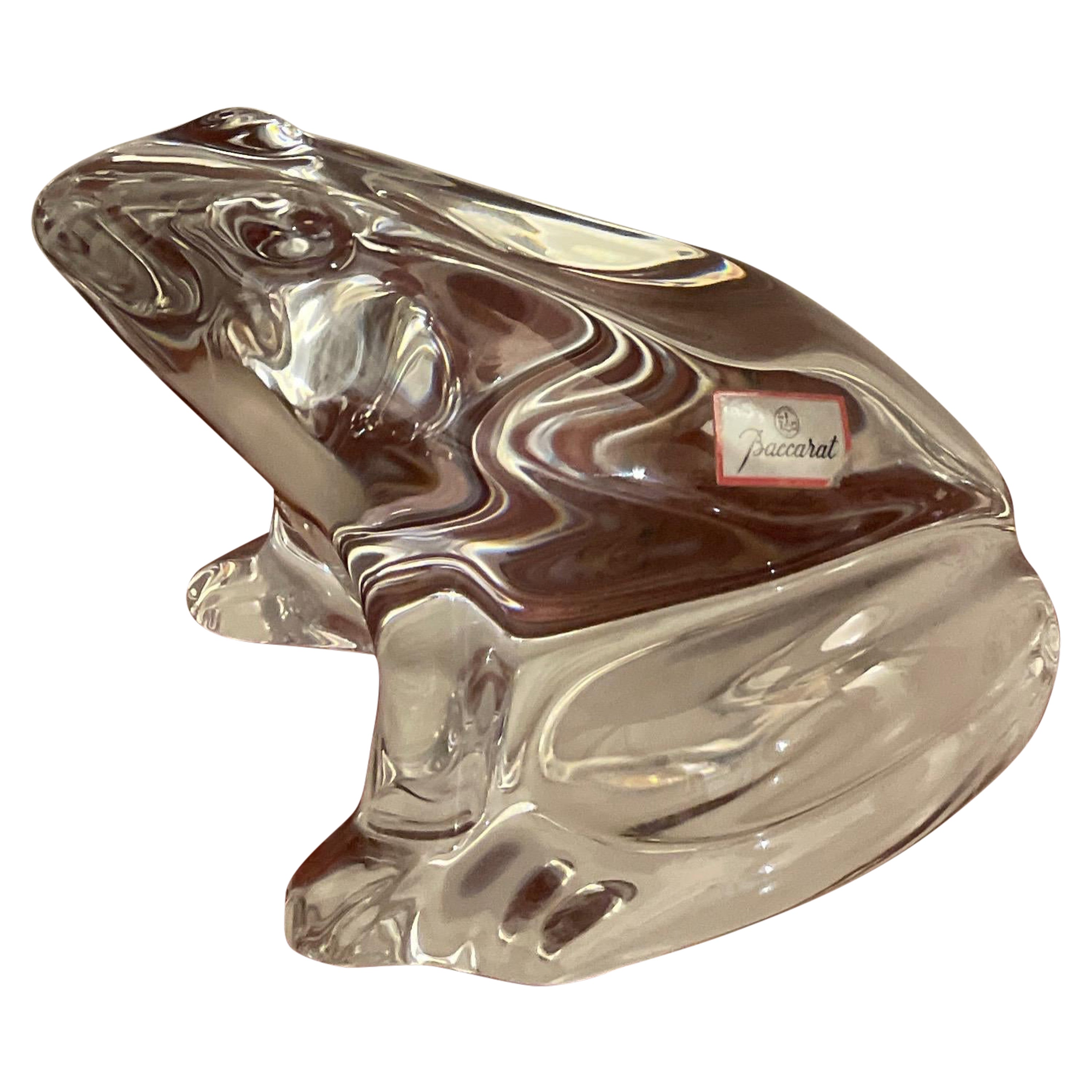 Figurine de grenouille en cristal de Baccarat en vente