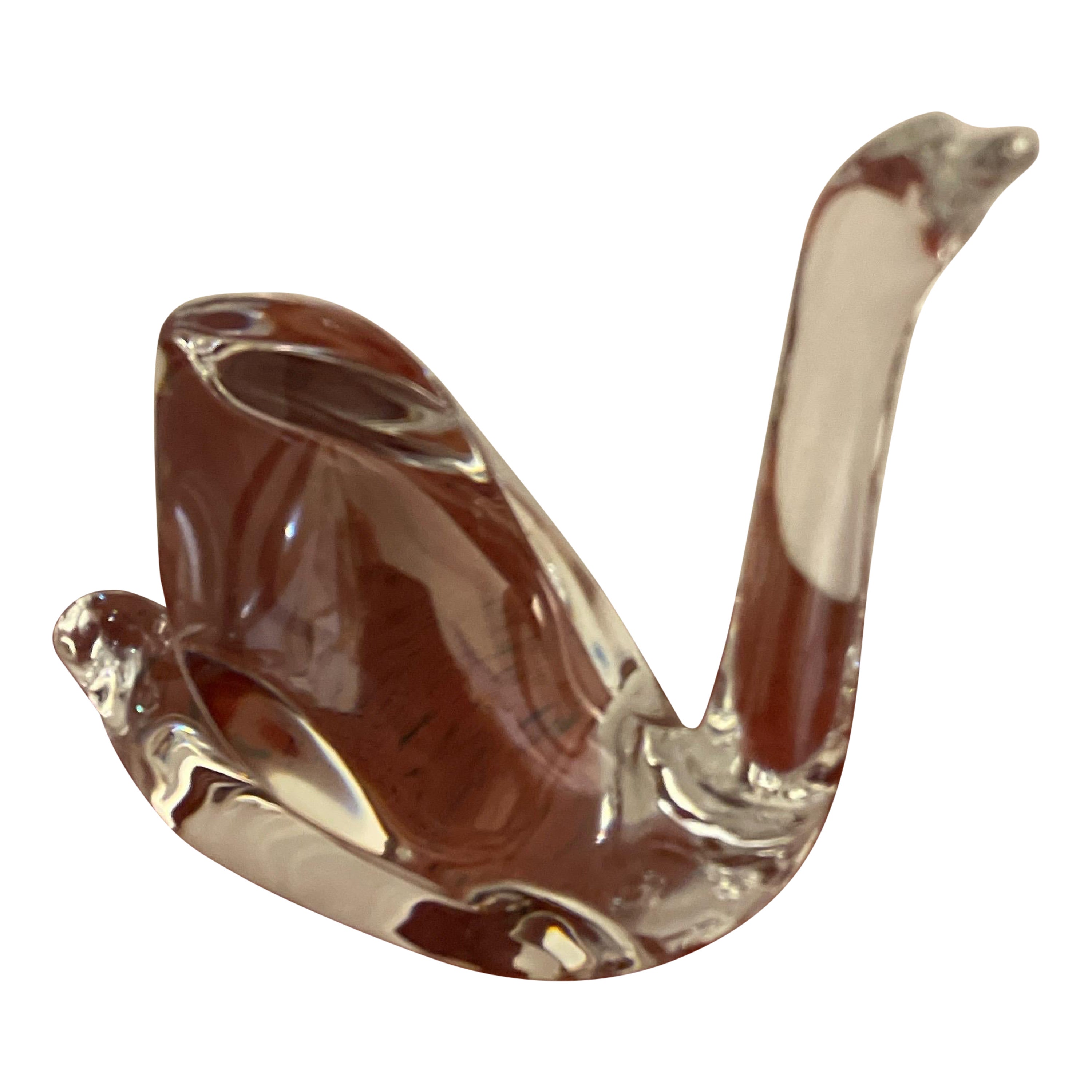 Figurine / presse-papier en cristal de Baccarat en forme de Swan en vente