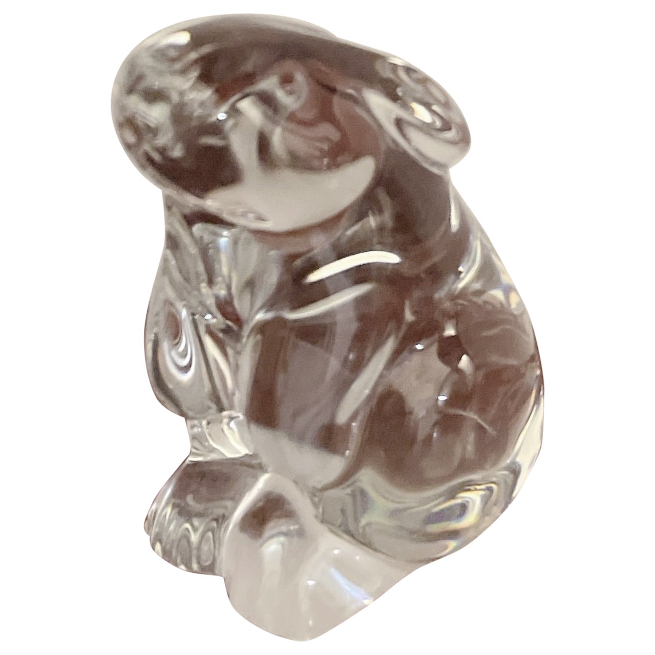 Small Baccarat Crystal Bunny Figurine For Sale