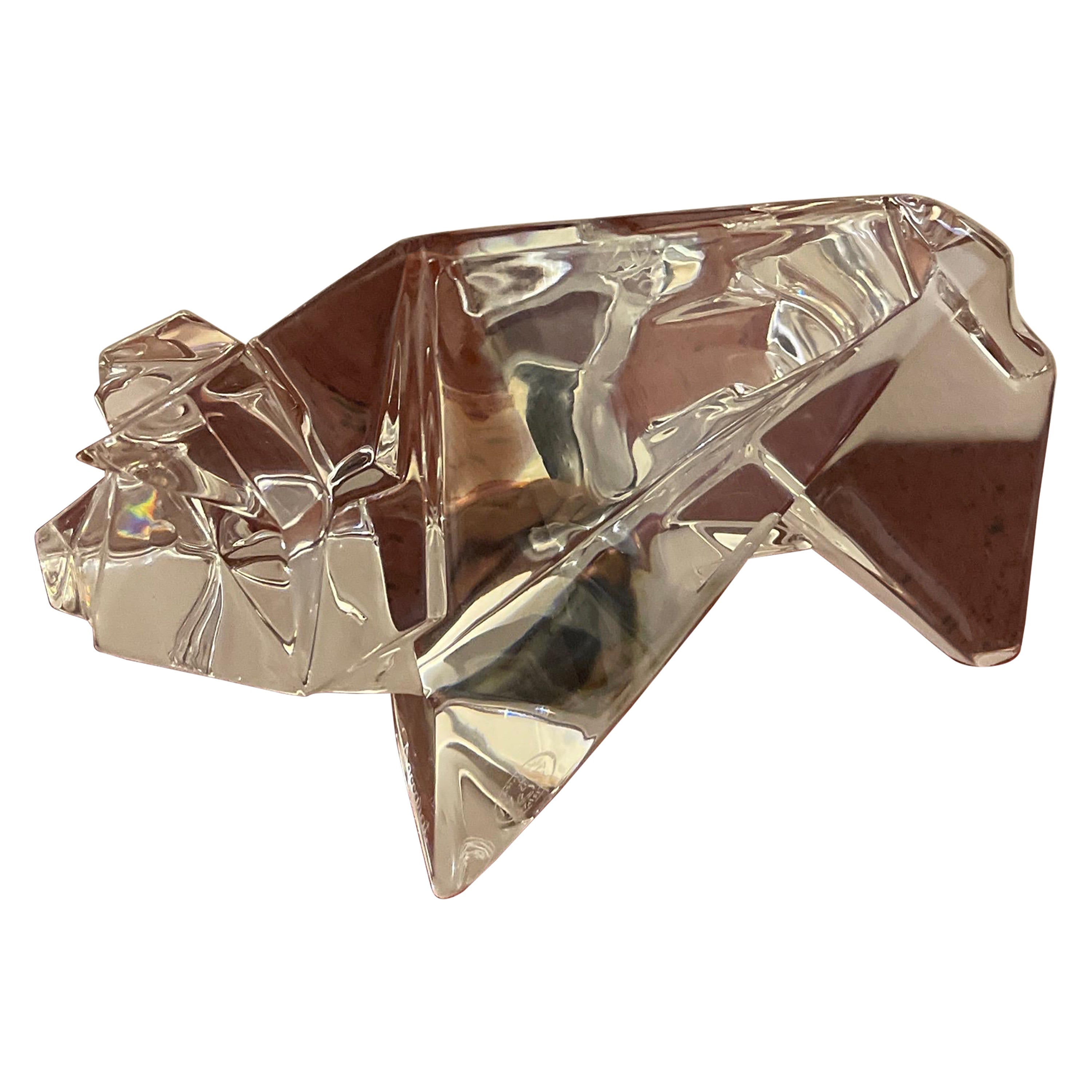 Figurine de porc Origami en cristal de Baccarat