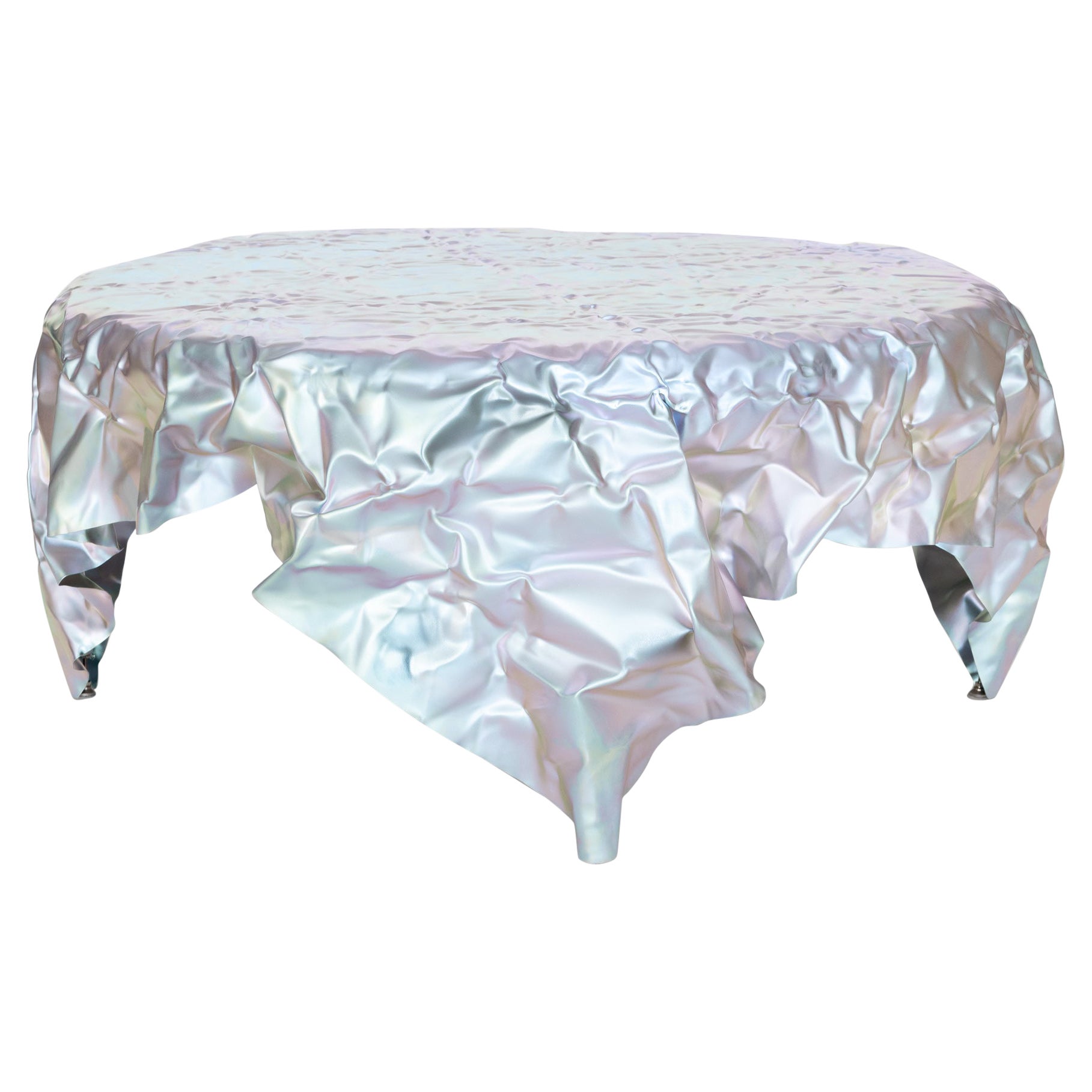 Christopher Prinz “Wrinkled Coffee Table” in Raw Lavender Iridescent  For Sale