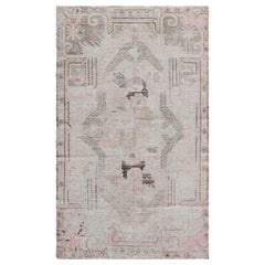 abc carpet Beige and Pink Vintage Wool Cotton Blend Rug - 5'5" x 9'1"