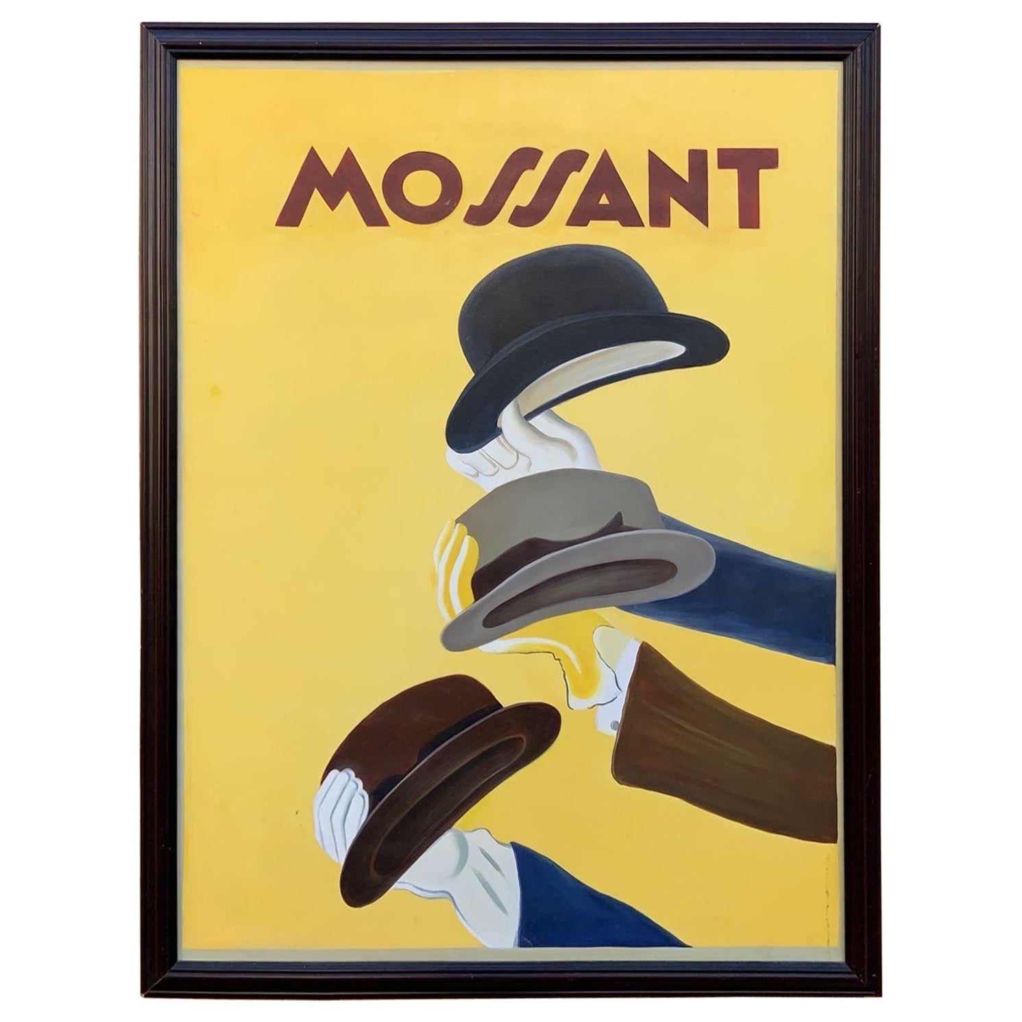 Vintage Art Deco Poster by Leonetto Cappiello Mossant Hats For Sale