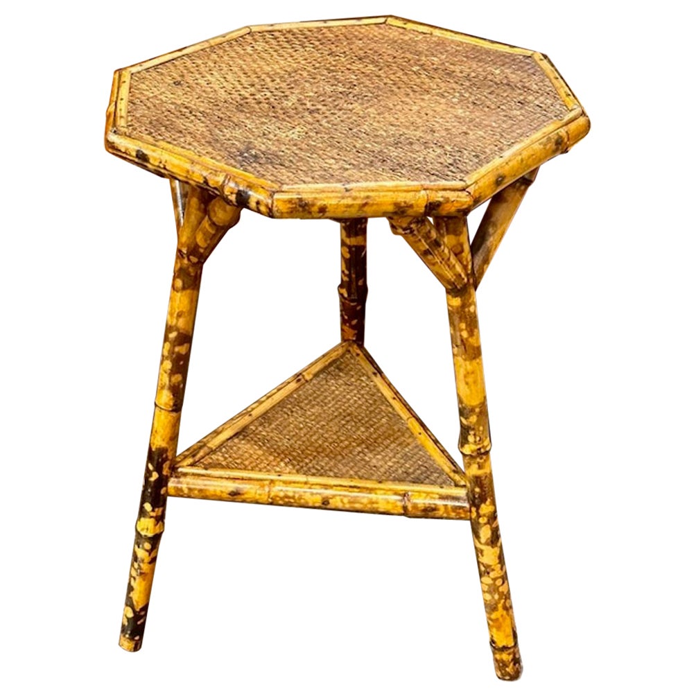 Vintage Italian Bamboo Side Table For Sale
