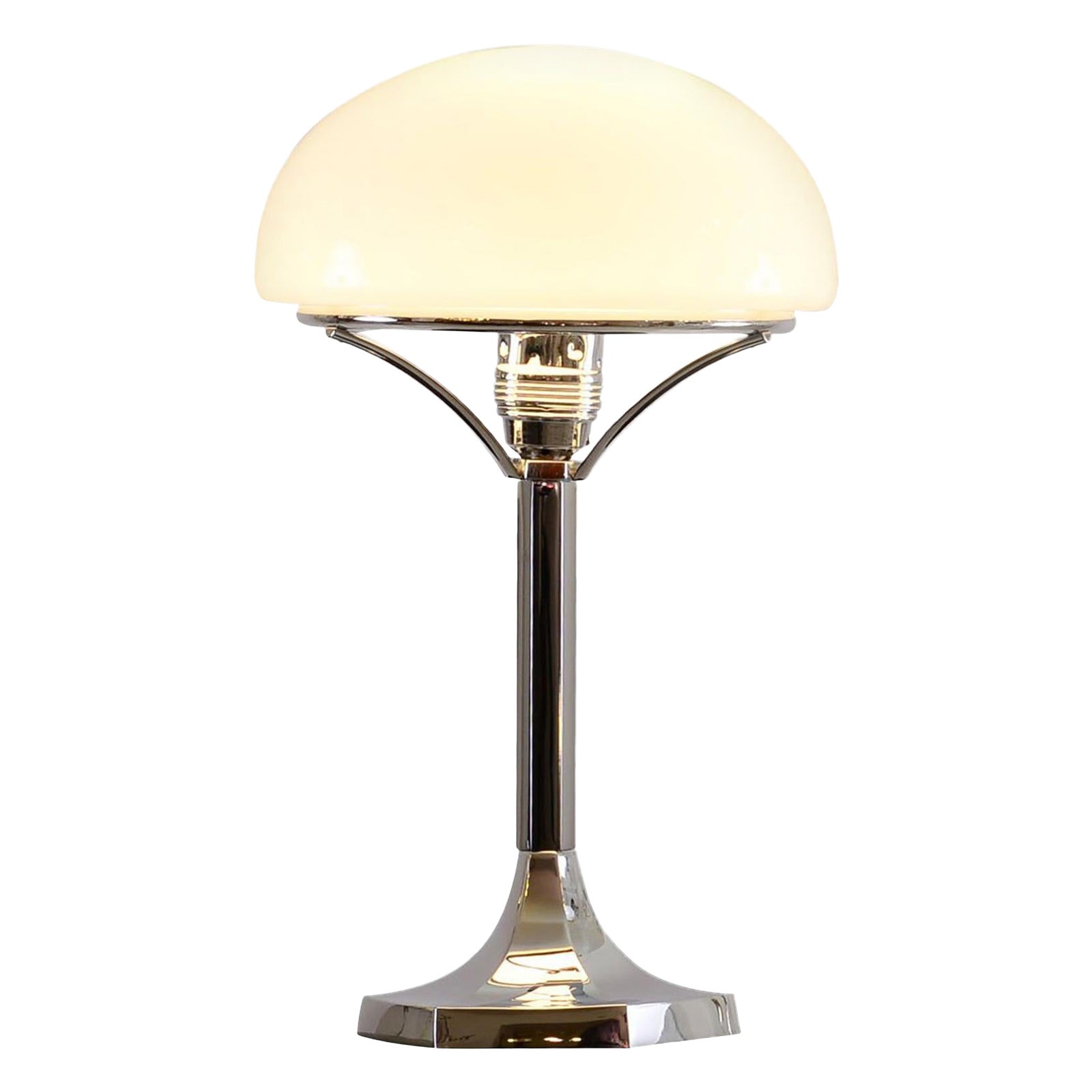 Lampe de bureau en verre opalin de Josef Hoffmann, réédition, lampes Woka, Vienne en vente