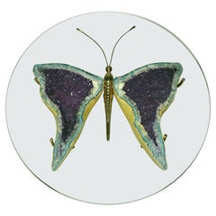 Amethyst Geode Butterfly Coffee Table