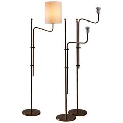 Set of Three Bergboms Brass Floor Lamps, Sweden, 1960s 3