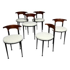 Set of 6 curved dining chairs