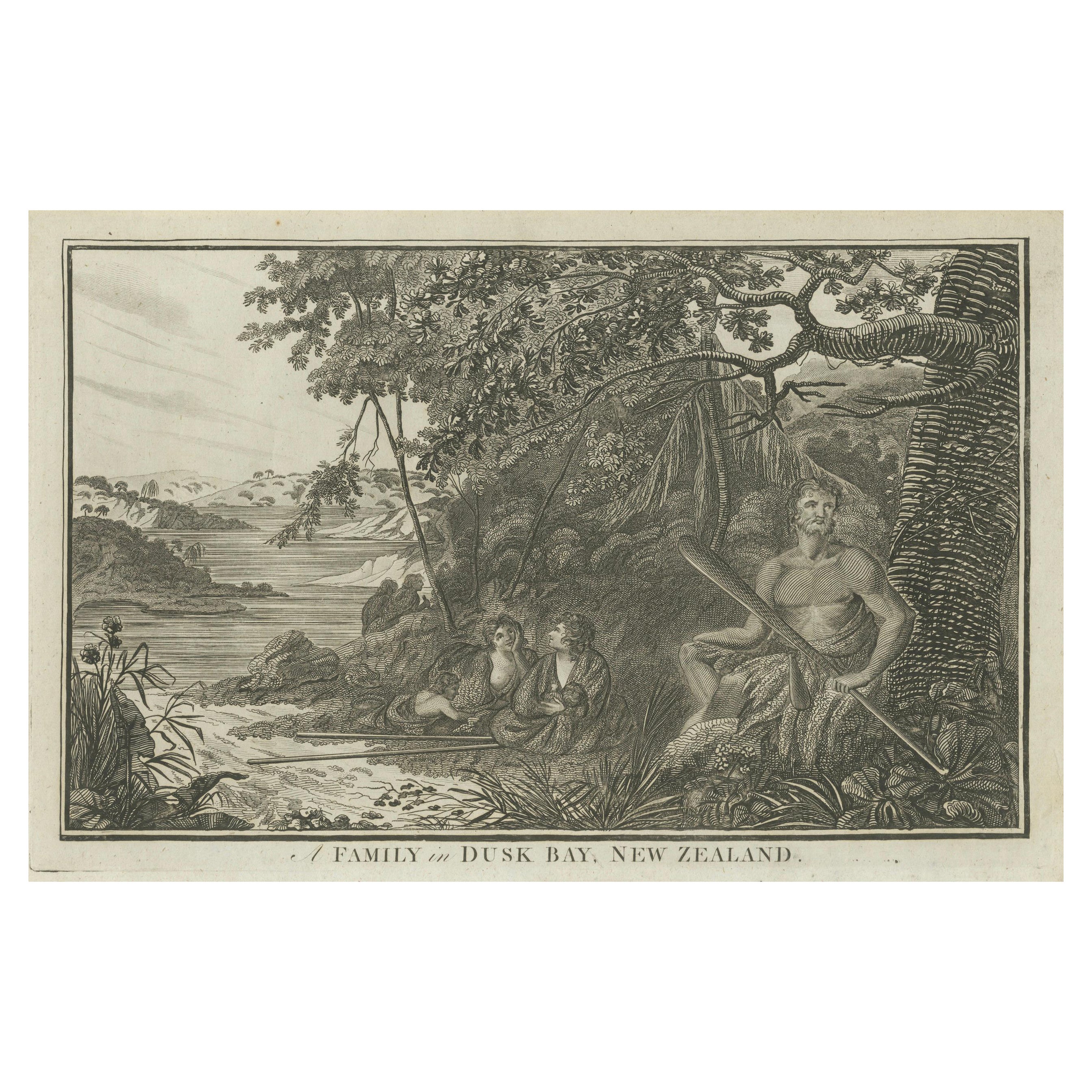 Quietude in Dusky Bay: An 18th-Century Family Scene in New Zealand, 1784 For Sale