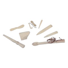 Vintage Greenlandica, collection of seven various bone tools