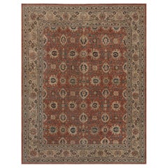 Authentique tapis persan Tabriz rouge en laine fait à la main