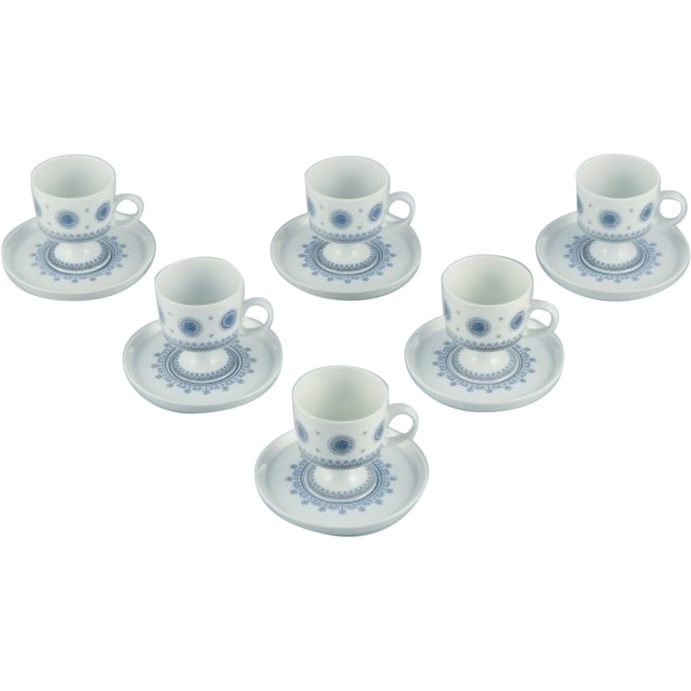 Tapio Wirkkala for Rosenthal Studio-line. Set of six demitasse cups with saucers For Sale