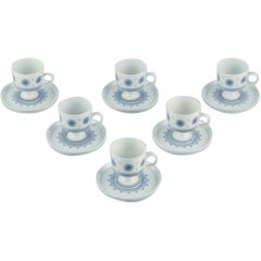 Retro Tapio Wirkkala for Rosenthal Studio-line. Set of six demitasse cups with saucers