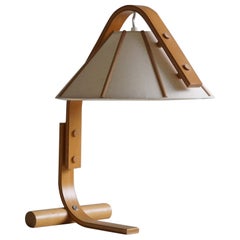 Lampe de bureau Jan Wickelgren en hêtre, fabriquée par Aneta, suédoise moderne, 1970