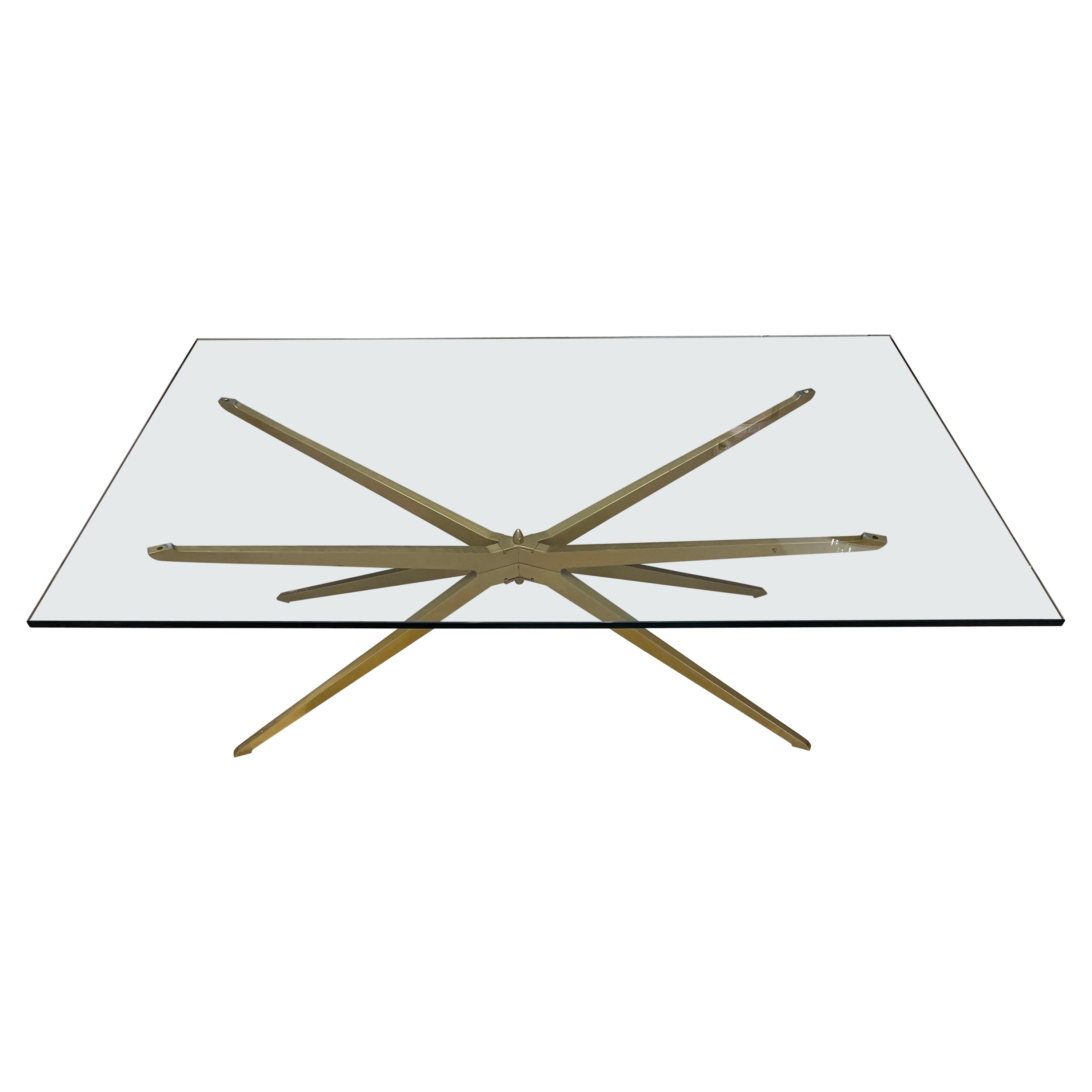 Coffee Table Space Age Gold con top in Cristallo anni ‘70 For Sale